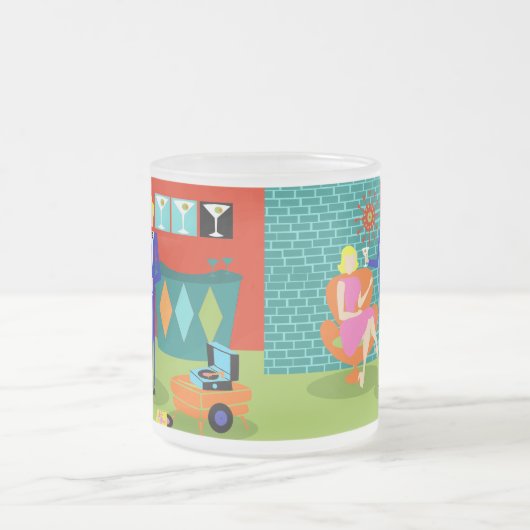 レトロのマルティーニのカップルの曇らされたガラスのマグ フロストグラスマグカップ (中央)