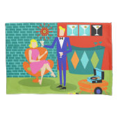 レトロのマルティーニのカップルの枕カバー 枕カバー (正面)