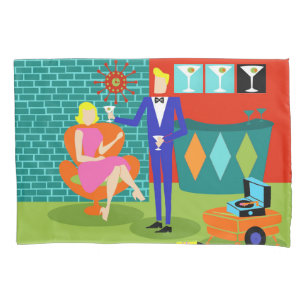 レトロのマルティーニのカップルの枕カバー 枕カバー