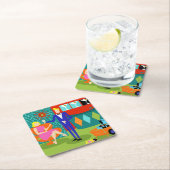 レトロのマルティーニのカップルの紙のコースター スクエアペーパーコースター (インサイチュ)