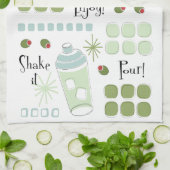 レトロのマルティーニの世紀半ばのモダン キッチンタオル (折り畳み)