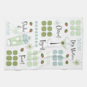 レトロのマルティーニの世紀半ばのモダン キッチンタオル (横)