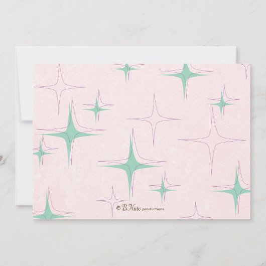 レトロのミツバチの巣の髪型の誕生日の招待状 招待状 (裏面)