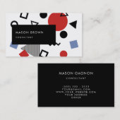 レトロのメンフィスのデザインパターン 名刺 (正面/裏面)
