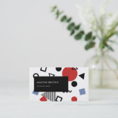 レトロのメンフィスのデザインパターン 名刺 (スタンド正面)