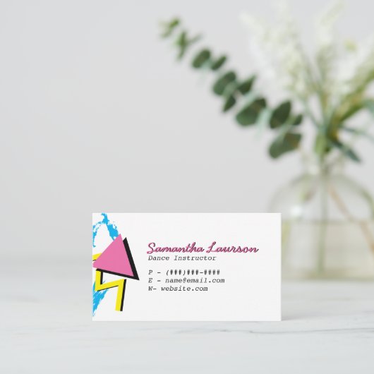 レトロのメンフィス刺激を受けたなパターン名刺 名刺 (スタンド正面)