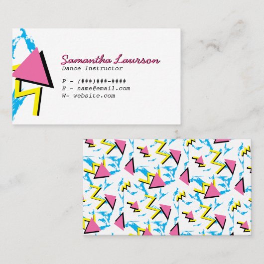 レトロのメンフィス刺激を受けたなパターン名刺 名刺 (正面/裏面)