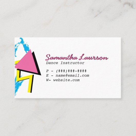 レトロのメンフィス刺激を受けたなパターン名刺 名刺 (正面)