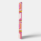 レトロのモダンでファンキーなピンクの正方形パターン電話箱 Case-Mate iPhoneケース (裏面 / 右)