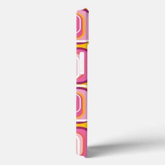 レトロのモダンでファンキーなピンクの正方形パターン電話箱 Case-Mate iPhoneケース (裏面 / 右)