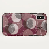 レトロのモダンで細いリング赤いパターン芸術の電話箱 Case-Mate iPhoneケース (裏面(横))