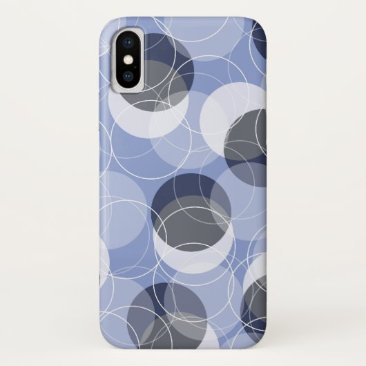 レトロのモダンで細いリング青いパターン芸術の電話箱 Case-Mate iPhoneケース (裏面)