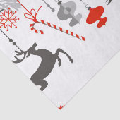 レトロのモダンで赤い及び灰色のクリスマスオーナメント 薄葉紙 (詳細)