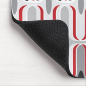 レトロのモダンなアールデコは赤い黒ファンキーなパターンジグザグに進みます マウスパッド (コーナー)