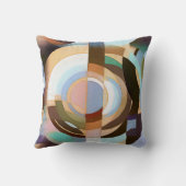 レトロのモダンなブラウンおよび青いGrapicの円パターン クッション (裏面)