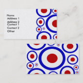 レトロのモダンな六十年代の円パターン 名刺 (正面/裏面)