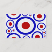 レトロのモダンな六十年代の円パターン 名刺 (裏面)