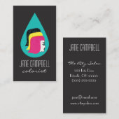 レトロのモダンな毛のカラーリストまたはスタイリストの名刺 名刺 (正面/裏面)