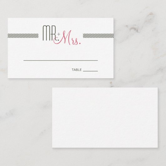 レトロのモダンな結婚式の護衛の座席表 プレイスカード (正面/裏面)