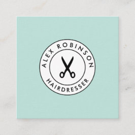 レトロのモダンな美容院の正方形の名刺 スクエア名刺