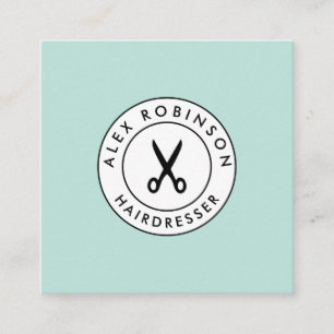 レトロのモダンな美容院の正方形の名刺 スクエア名刺