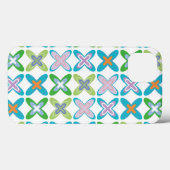 レトロのモダンな芸術ファンキーで青い十字パターン電話箱 Case-Mate iPhoneケース (裏面 (横))