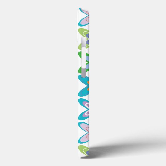 レトロのモダンな芸術ファンキーで青い十字パターン電話箱 Case-Mate iPhoneケース (裏面 / 左)