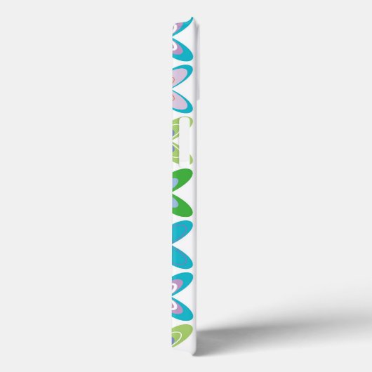 レトロのモダンな芸術ファンキーで青い十字パターン電話箱 Case-Mate iPhoneケース (裏面 / 右)