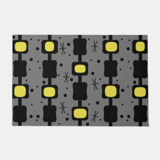 レトロのモダン中央段ボックス黄色 ドアマット