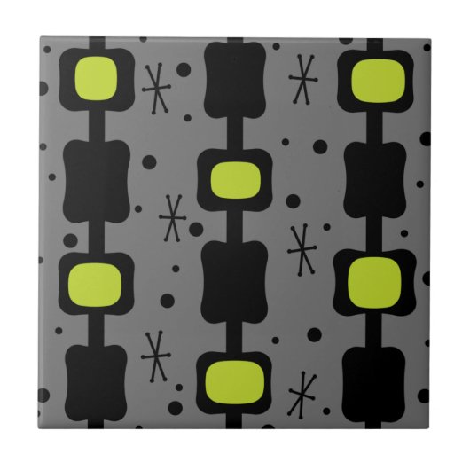 レトロのモダン中間列ボックス文字 タイル (正面)