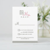 レトロのモダンRSVP 出欠カード (スタンド正面)