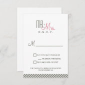 レトロのモダンRSVP 出欠カード (正面/裏面)