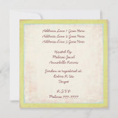 レトロのユニセックスな象のベビーシャワー 招待状 (裏面)