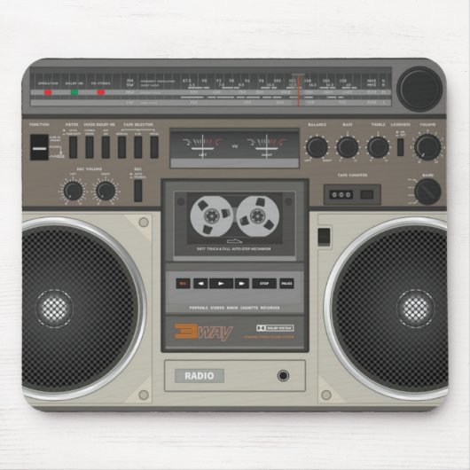 レトロのラジオ マウスパッド (正面)
