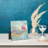 レトロのレインボーと音楽のノートが美しいテクスチャ フォトプラーク (インサイチュ)