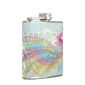 レトロのレインボーと音楽のノートが美しいテクスチャ フラスク (右)