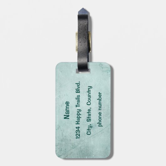 レトロのレインボーと音楽のノートが美しいテクスチャ ラゲッジタグ (裏面縦)