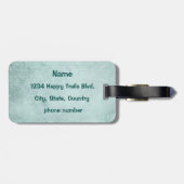 レトロのレインボーと音楽のノートが美しいテクスチャ ラゲッジタグ (裏面横)