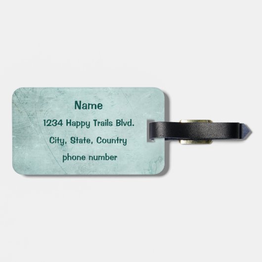 レトロのレインボーと音楽のノートが美しいテクスチャ ラゲッジタグ (裏面横)