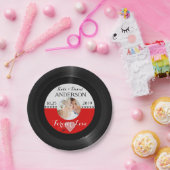 レトロのレコードの写真の後結婚式のパーティーのカスタム ペーパープレート (パーティー)