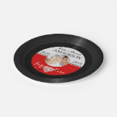 レトロのレコードの写真の後結婚式のパーティーのカスタム ペーパープレート (アングル)