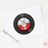 レトロのレコードの写真の結婚式の引き出物は感謝していしています ラウンドシール (封筒)