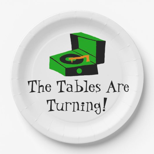 レトロのレコードプレーヤの紙皿 ペーパープレート (正面)