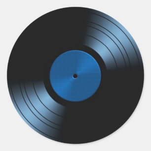 レトロのレコード(ブルーアルバム) ラウンドシール