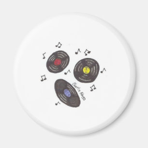 レトロのレコード マグネット