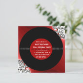 レトロのレコードlモダンな誕生会の招待 招待状 (スタンド正面)