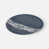 レトロのレースおよびデニムの質 ペーパープレート (アングル)