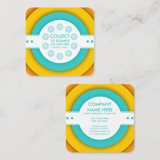 レトロのロイヤリティのスタンプカード ロイヤリティカード (正面/裏面)