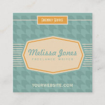 レトロのロゴのスタイルの正方形の形の名刺の水