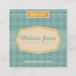 レトロのロゴのスタイルの正方形の形の名刺の水 スクエア名刺